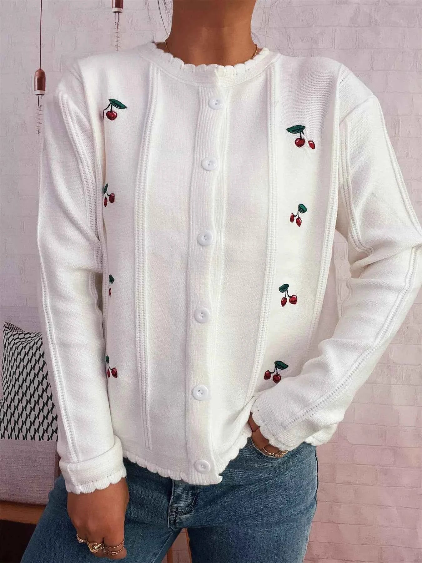 Cherry Embroidered Button Up Cardigan ea2a75d7226b4f1ea4c587556e507b80-Max-Origin