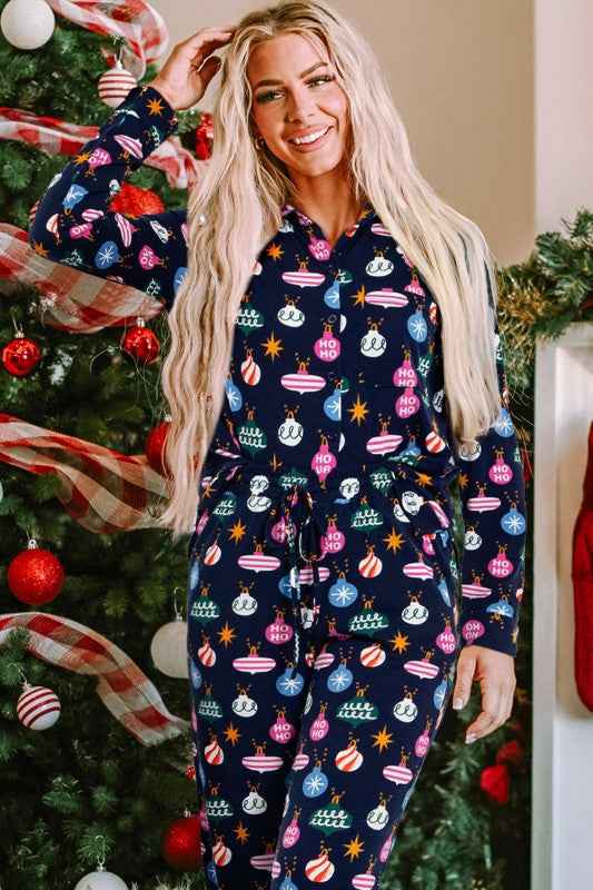 Christmas Lights Shirt and Pants Pajama Set Navy Blue ea933731-4475-4466-85bf-465e5ce43ddb