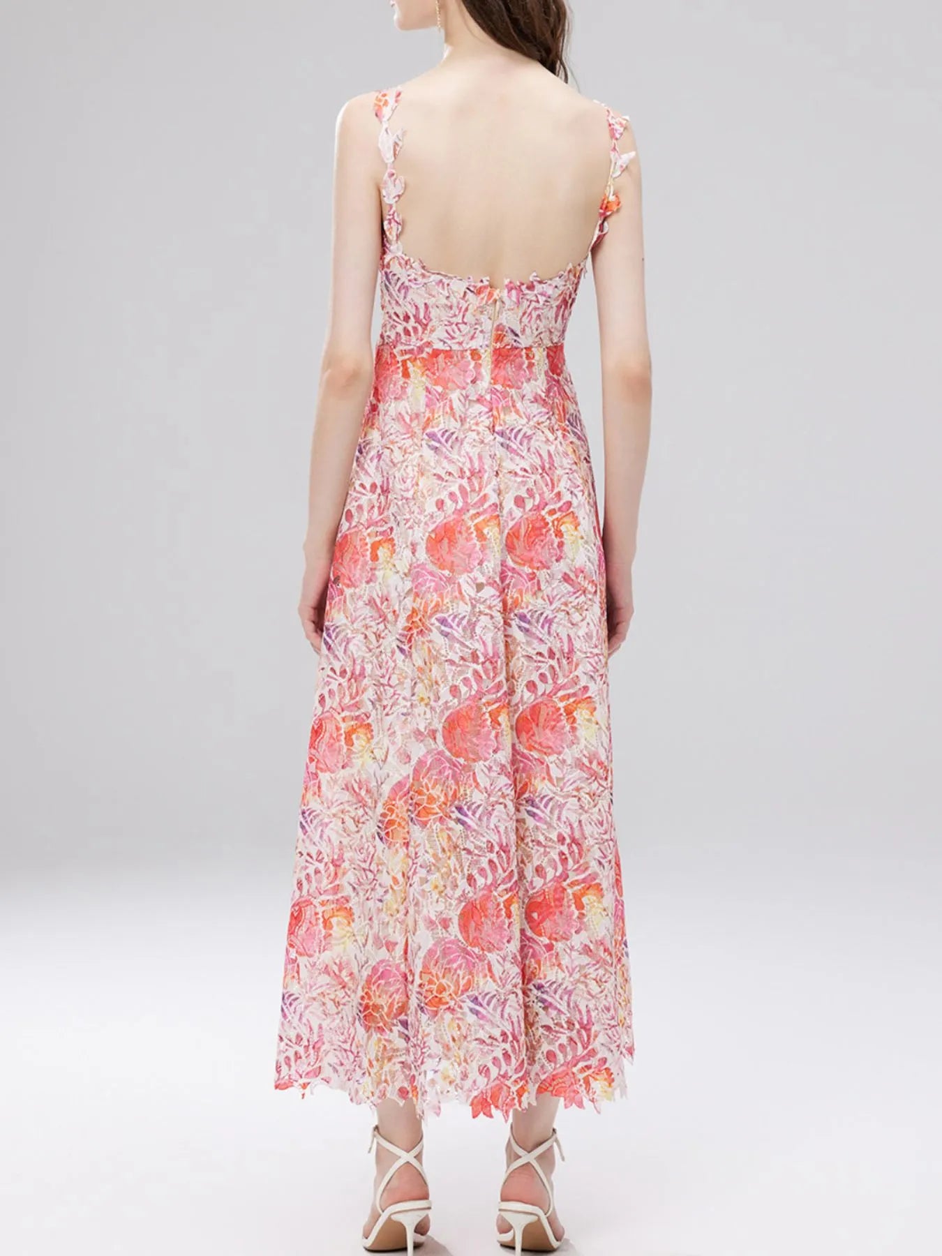 Floral Lace Sleeveless V-Neck Midi Dress eb06fab4-88d3-408a-a5a9-41c2a22f878b-Max-Origin