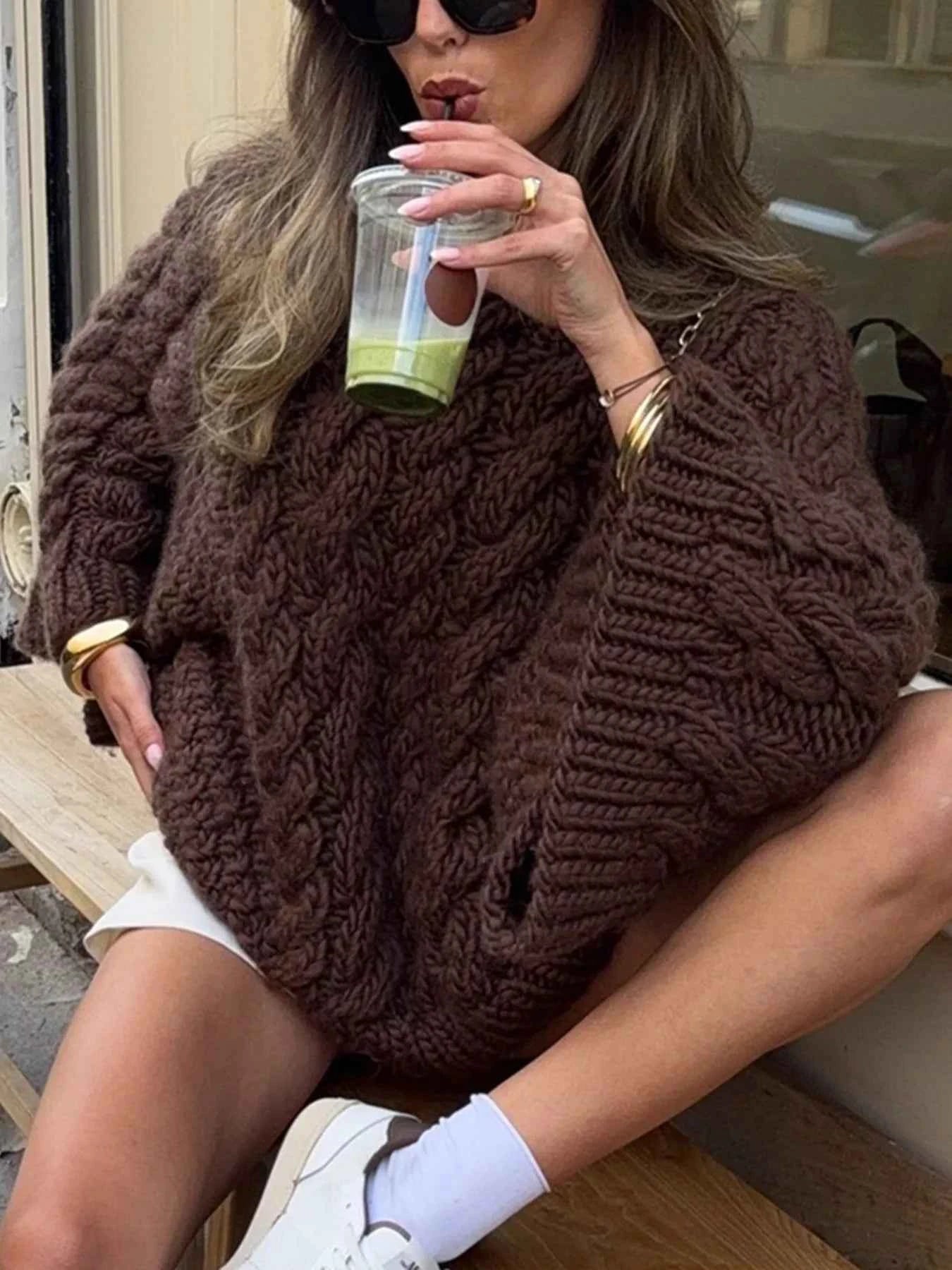 Cable Knit Round Neck Sweater eb5db1ba43f345d28fe52c384033dbfa-Max-Origin