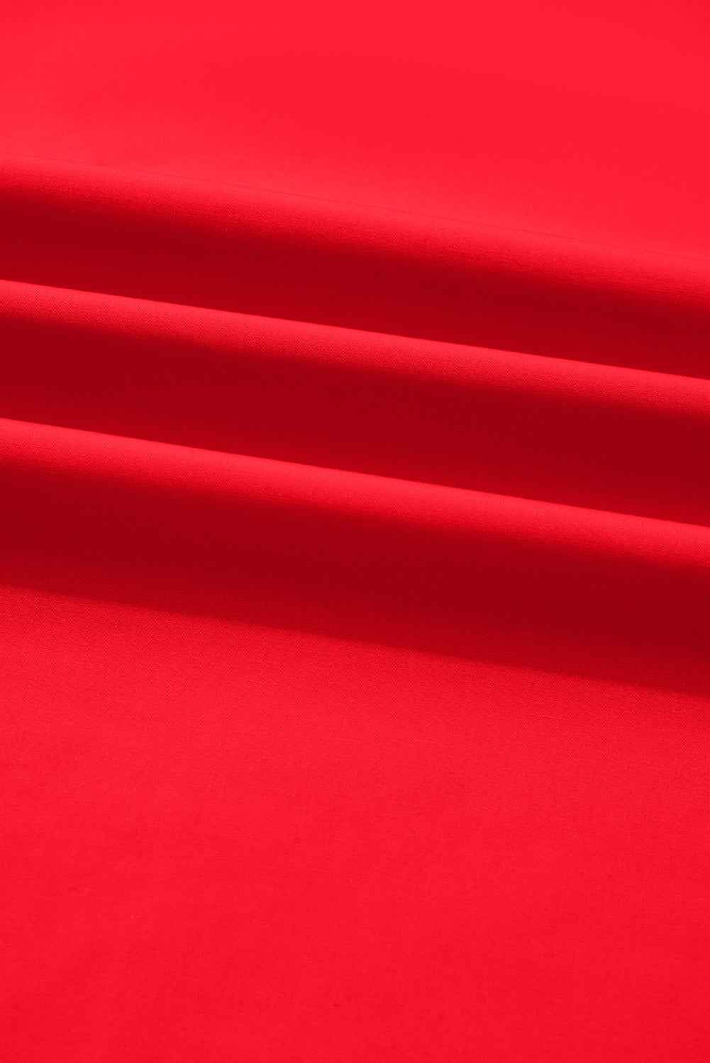 Fiery Red Striped Trim Ruffle Split Neck Long Sleeve Blouse ebfa2156f1996d39