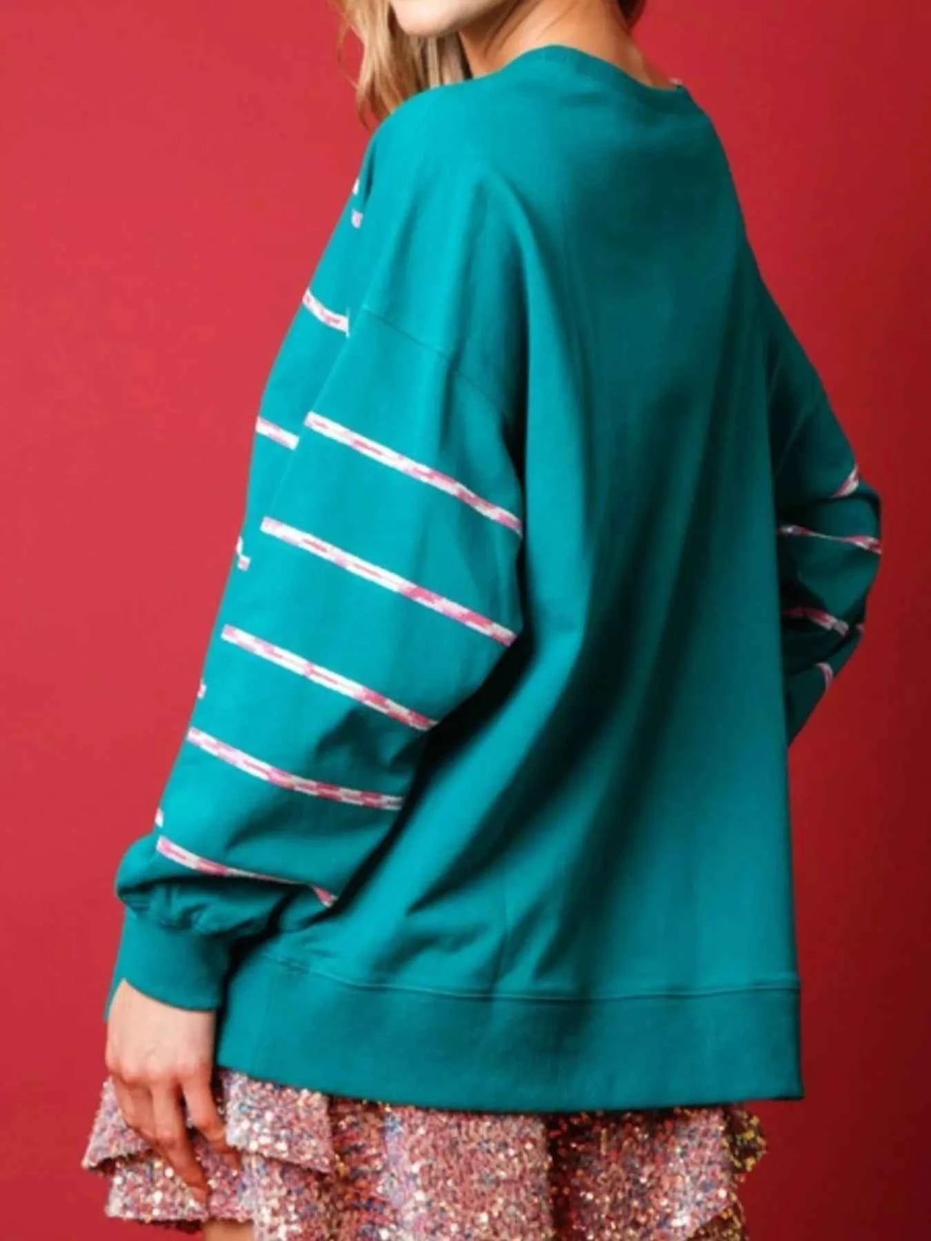 Christmas Santa Striped Long Sleeve Sweatshirt ed5b0bdb-b441-43fa-88dd-341588c56f28-Max-Origin