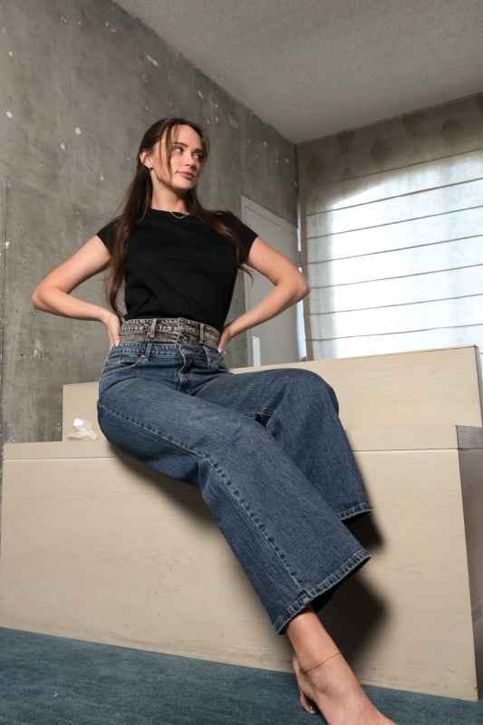 Double Snap On Waistband Layered High Rise Wide ee7f4459-7a6e-4a00-9e51-8fb092f8aa14