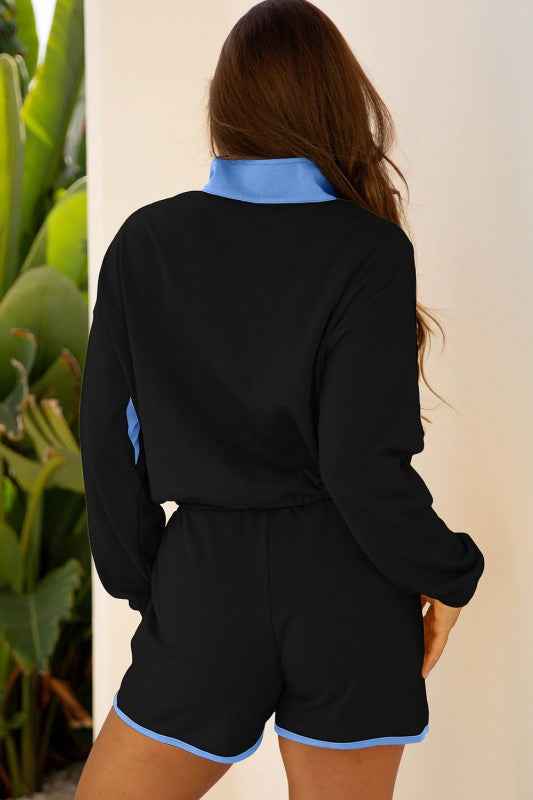 Colorblock Patchwork Pullover and Shorts Set ee94a990-5e76-4a48-a5b3-904cd0d1af0a