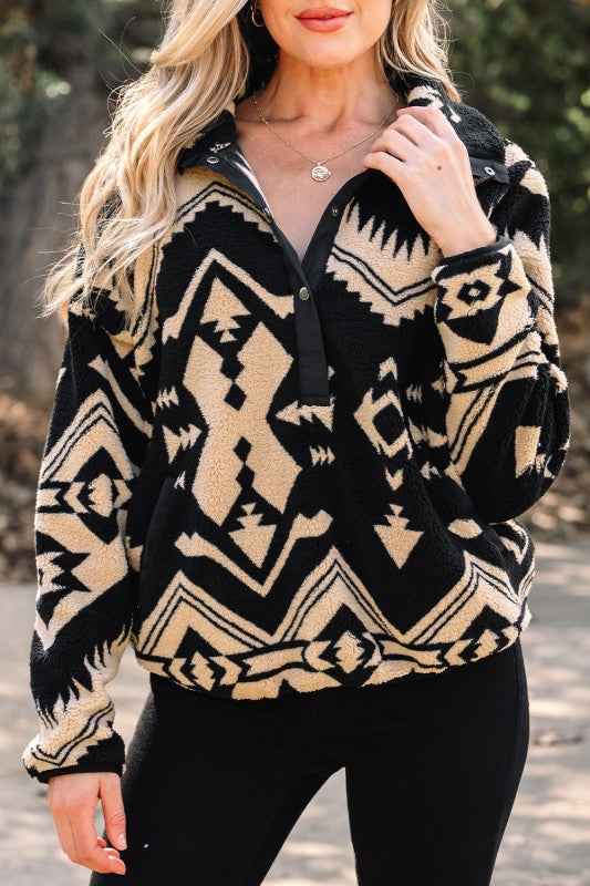 Western Aztec Fleece Half Zip Sweatshirt ee9971f7-802d-481c-b573-4b90376abbca