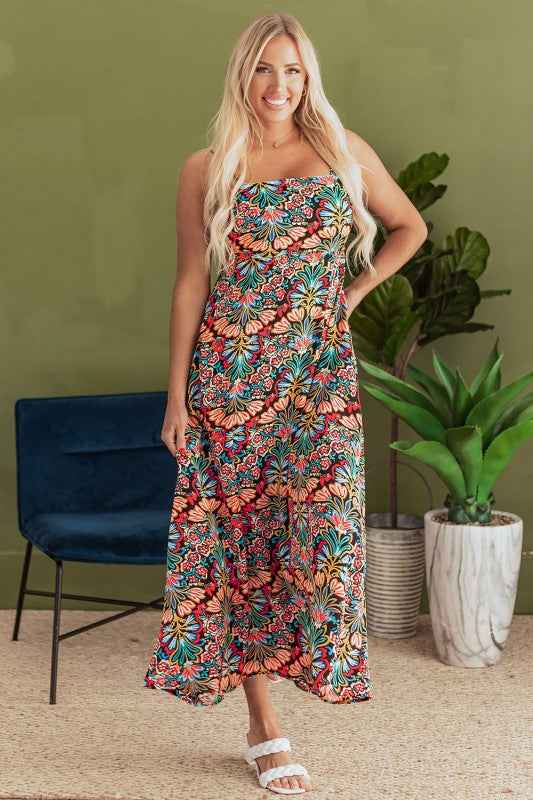 Danielle Boho Floral High Waist Maxi Dress eeba6de9-3f1f-4a81-b66a-d7ce1c5884a6