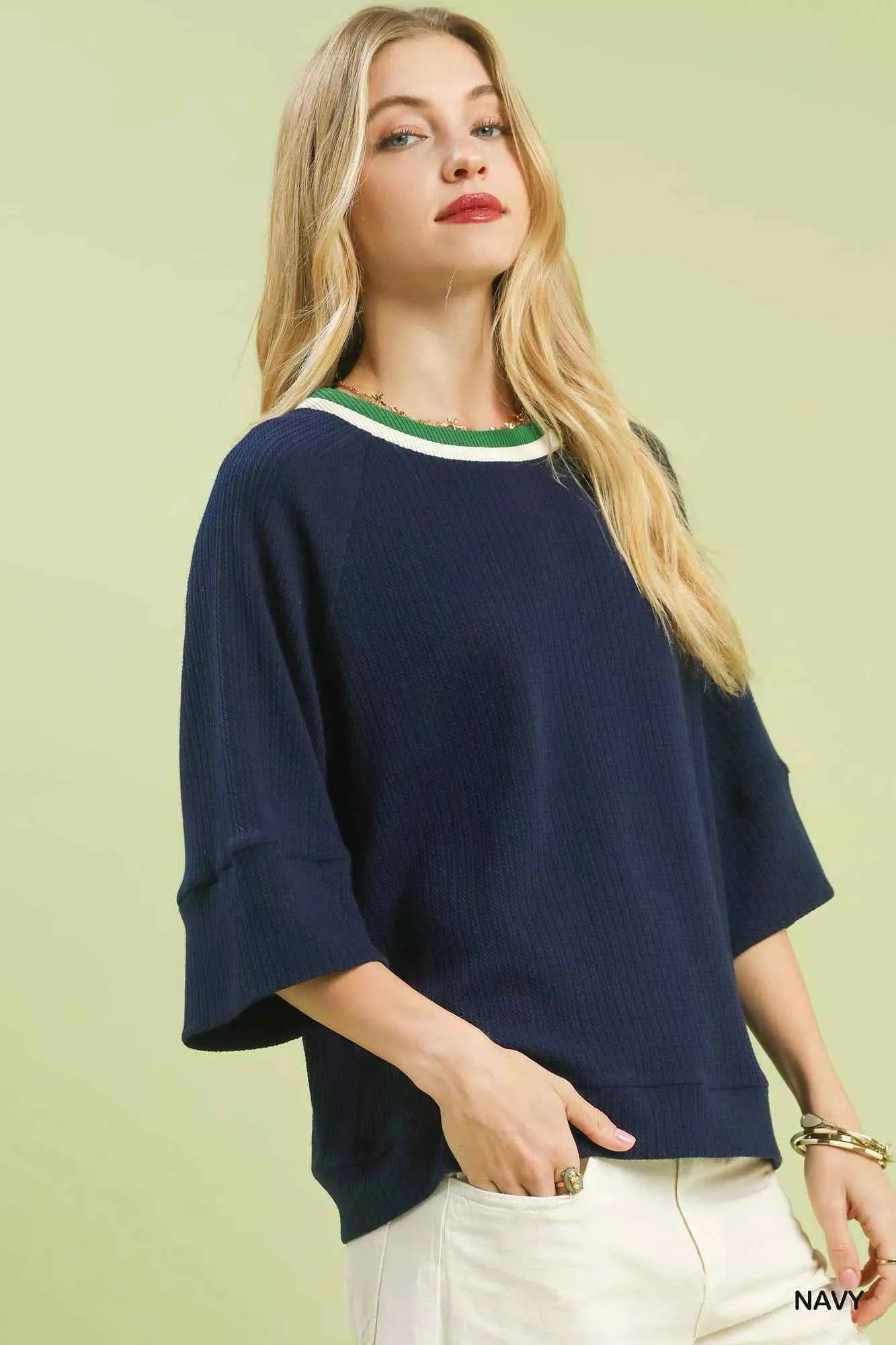 Umgee Ribbed Knit Top with Contrast Trim ef2d1558-ab47-4649-a3a3-3899368ec5a9-Max-Origin