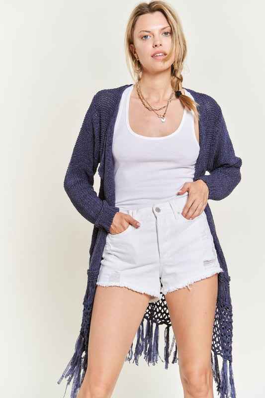 FRINGE KNIT CARDIGAN KRT1001 ef684eb0-ee76-401c-897f-84b75cbd1e9b