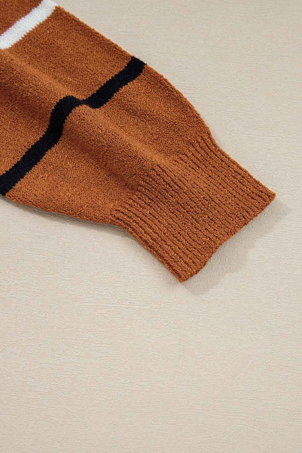 Multicolour Striped Ribbed Edge Drop Shoulder Sweater efeef2954f9c1f38