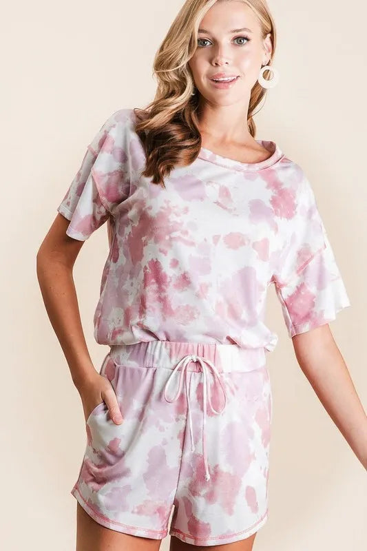 BiBi Tie Dye Print Terry Shorts With Side Pockets f08091f615e9437cbe5fe8d5981fa6ab-Max-Origin