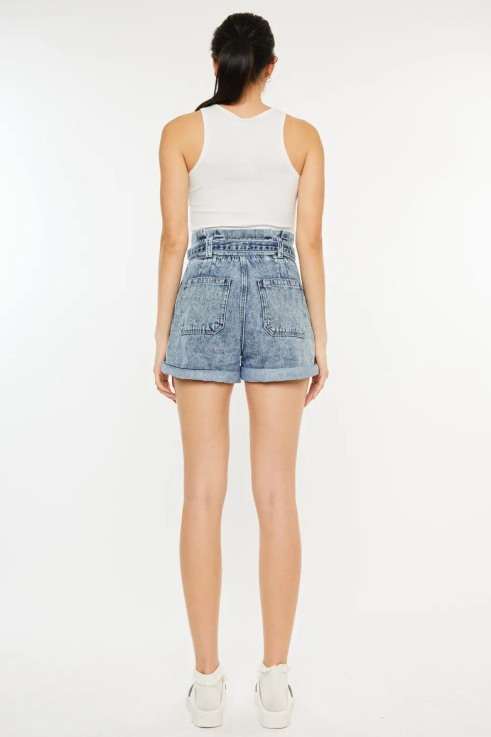 Kancan Ultra High Rise Paperbag Denim Shorts f0f772b7-227e-498f-b02e-0a3b996226df-Max