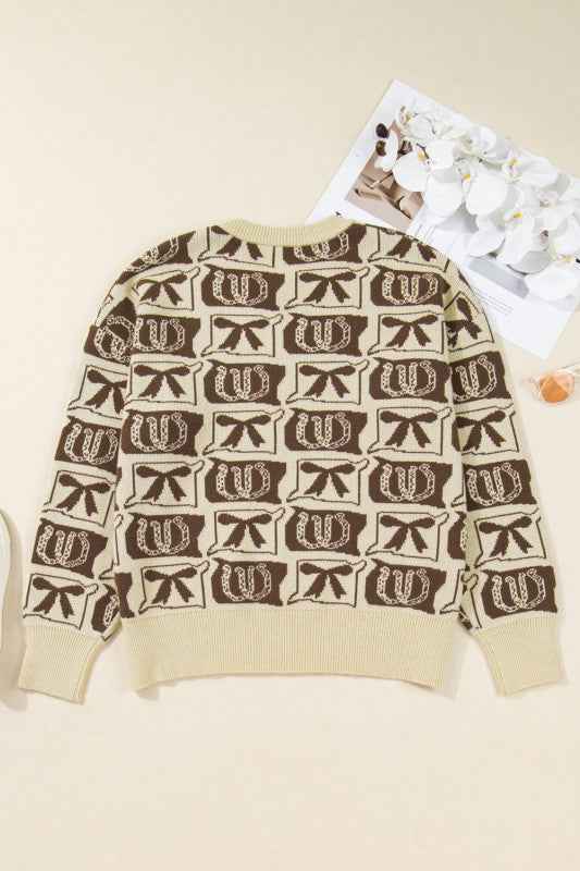 Plus Size Western Bows & Horseshoes Sweater f1bb0061-e368-460a-a7a7-4026539c8766