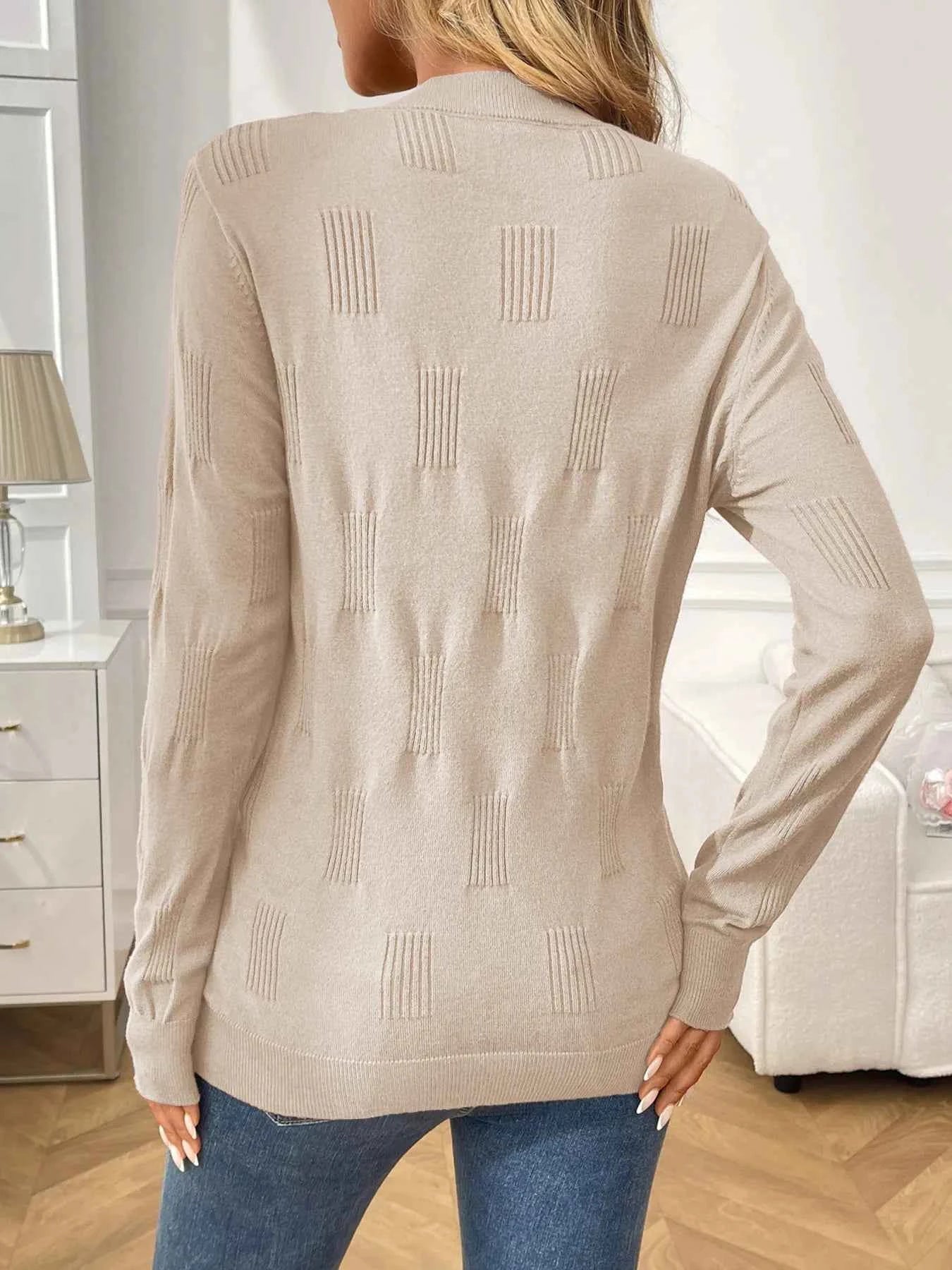 Round Neck Long Sleeve Knit Top f2197ae6c1864342a3cfd895ff4aab5e-Max-Origin