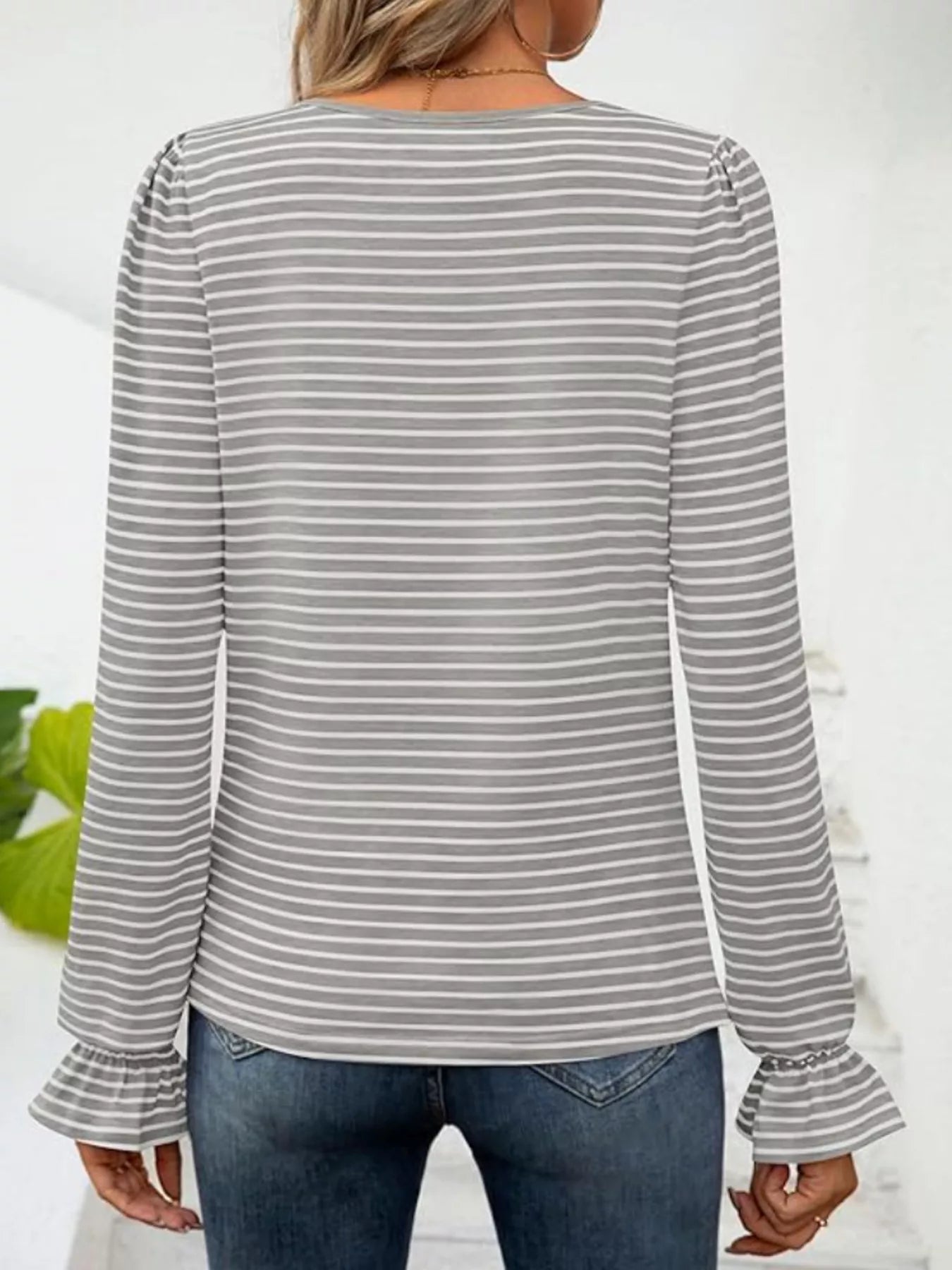 Striped Long Sleeve T-Shirt with Square Neckline f233986f1d8b42e089760db8d07c1f5d-Max-Origin