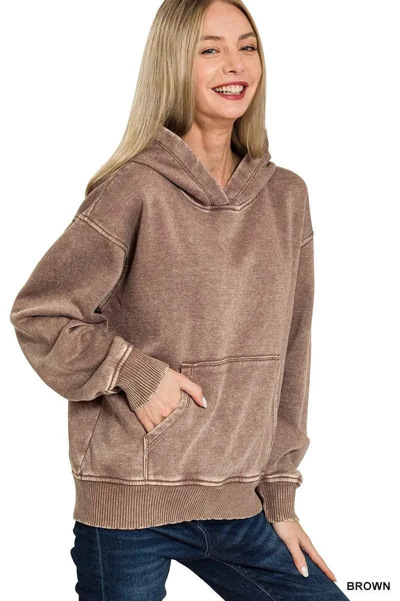 Zenana Fleece Acid Wash Kangaroo Pocket Hoodie f3090974e68841faab39aca793085a44-Max-Origin