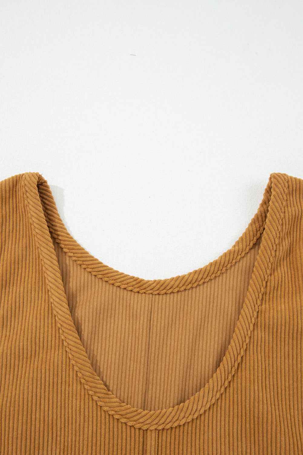 Rose Red Corduroy Exposed Seam Sleeveless Mini Dress f34edac4040eb49f