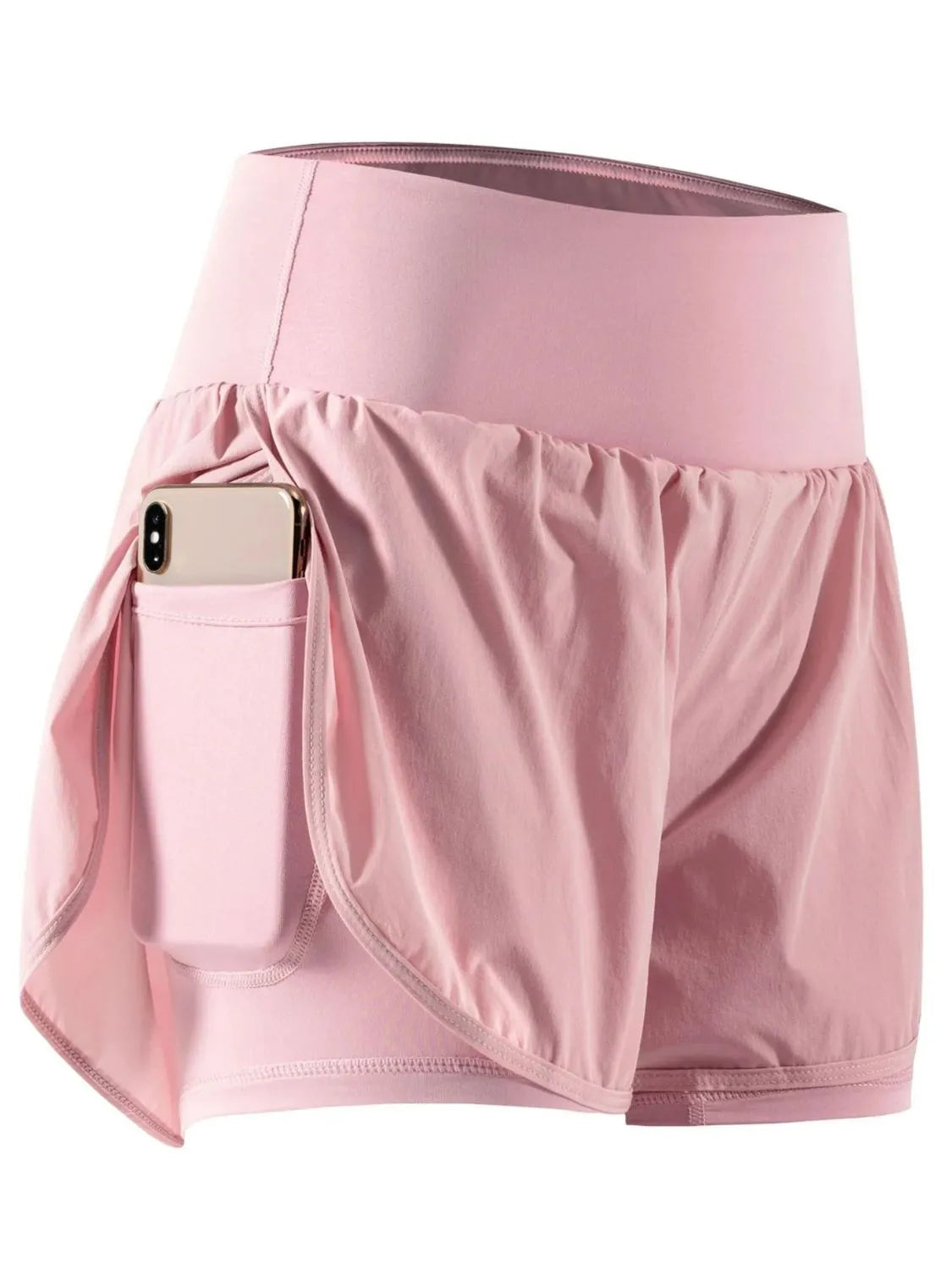 Pocketed High Waist Active Shorts Blush Pink f35618af-f02e-4822-82db-eaf8faaaba97-Max-Origin