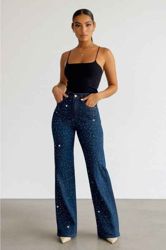 Wide Leg Rhinestone Jeans f4aa7f47-3df6-4290-81ec-dca620bce6cd