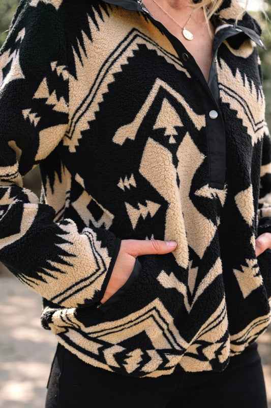 Western Aztec Fleece Half Zip Sweatshirt f61bcff9-84db-4102-ab2e-0dbc56e087e6