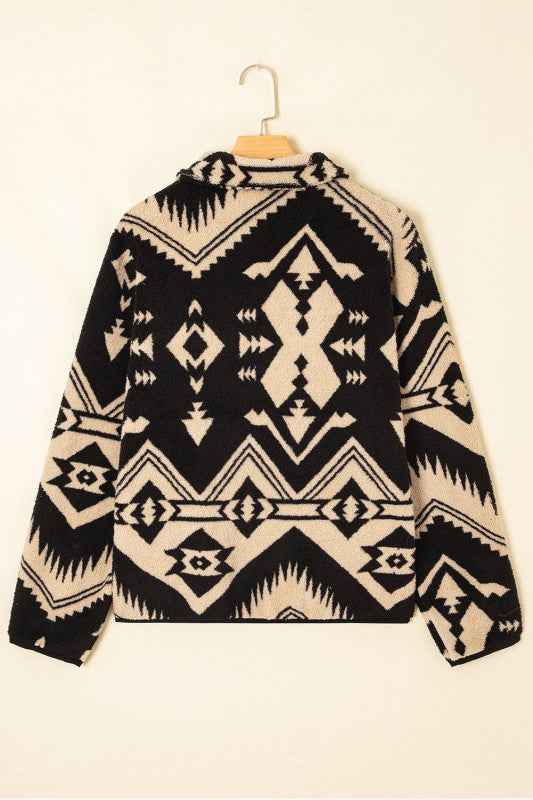 Western Aztec Fleece Half Zip Sweatshirt f69f8571-a39d-4987-ad5c-f478ed3bfb10