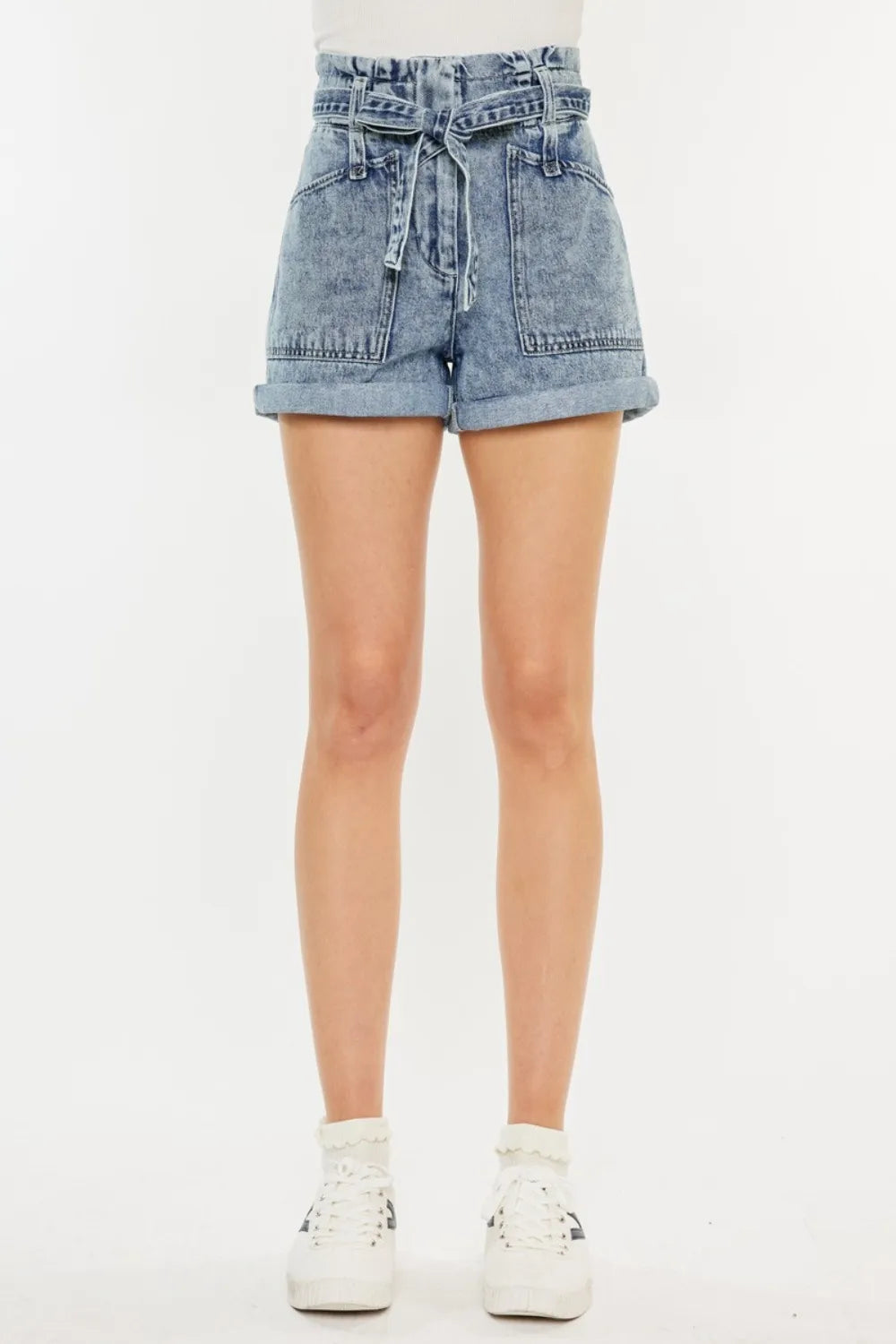 Kancan Ultra High Rise Paperbag Denim Shorts f7973f2b-6438-47a6-a7b4-c20e47916119-Max