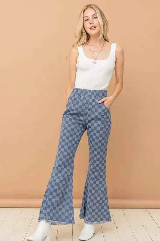 And The Why Checkerboard High Waist Bell Pants f990c98412224297894a3209eeebd955-Max-Origin