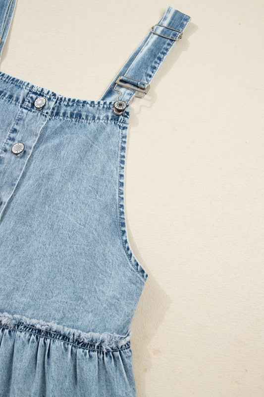 Denim Frill Tiered Flowy Dress fbd27def-af6f-4297-9c27-8657babafc46