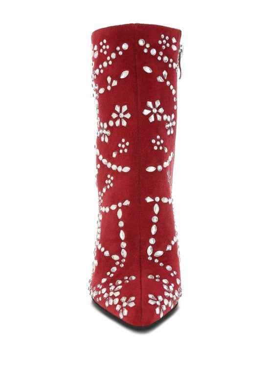 Dunari Diamante Embellished Microfiber Boots fc1de1ff-c81c-4539-a817-bc2779c92669