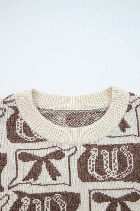 Western Bows & Horseshoes Long Sleeve Sweater fc976382-17a7-434b-a81d-0e5eddc02316