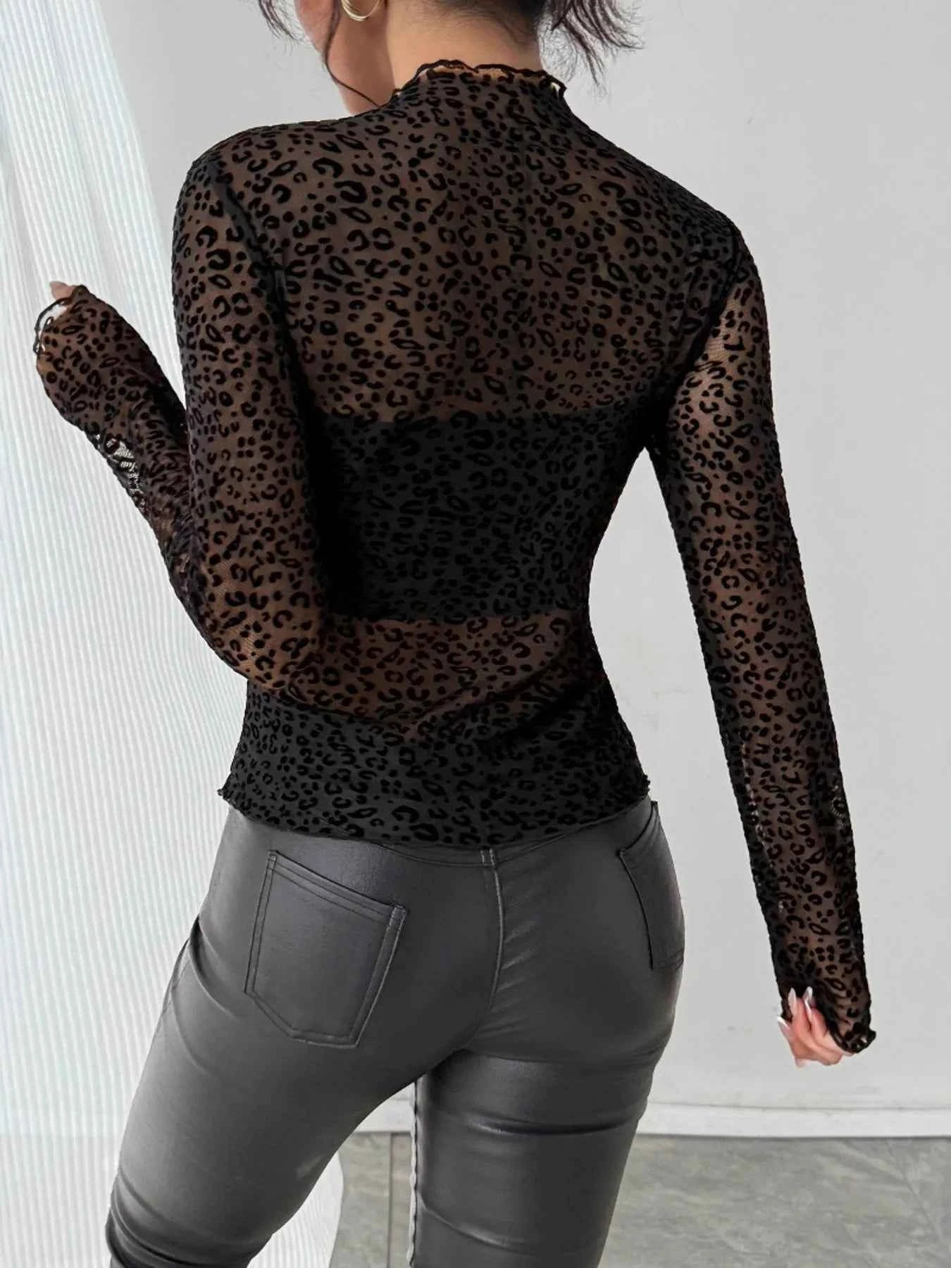 Leopard Print Mesh Long Sleeve T-Shirt fcb97583c78f4072ab48f138f13a009d-Max-Origin