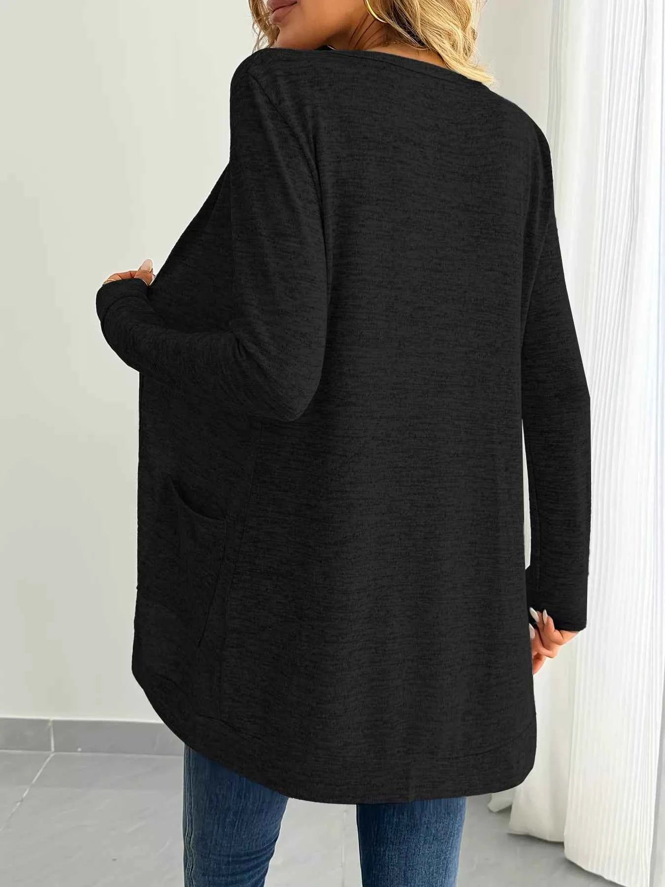 Open Front Longline Cardigan with Side Pockets fce41e0121e44280ab09fca9bb8c6587-Max-Origin