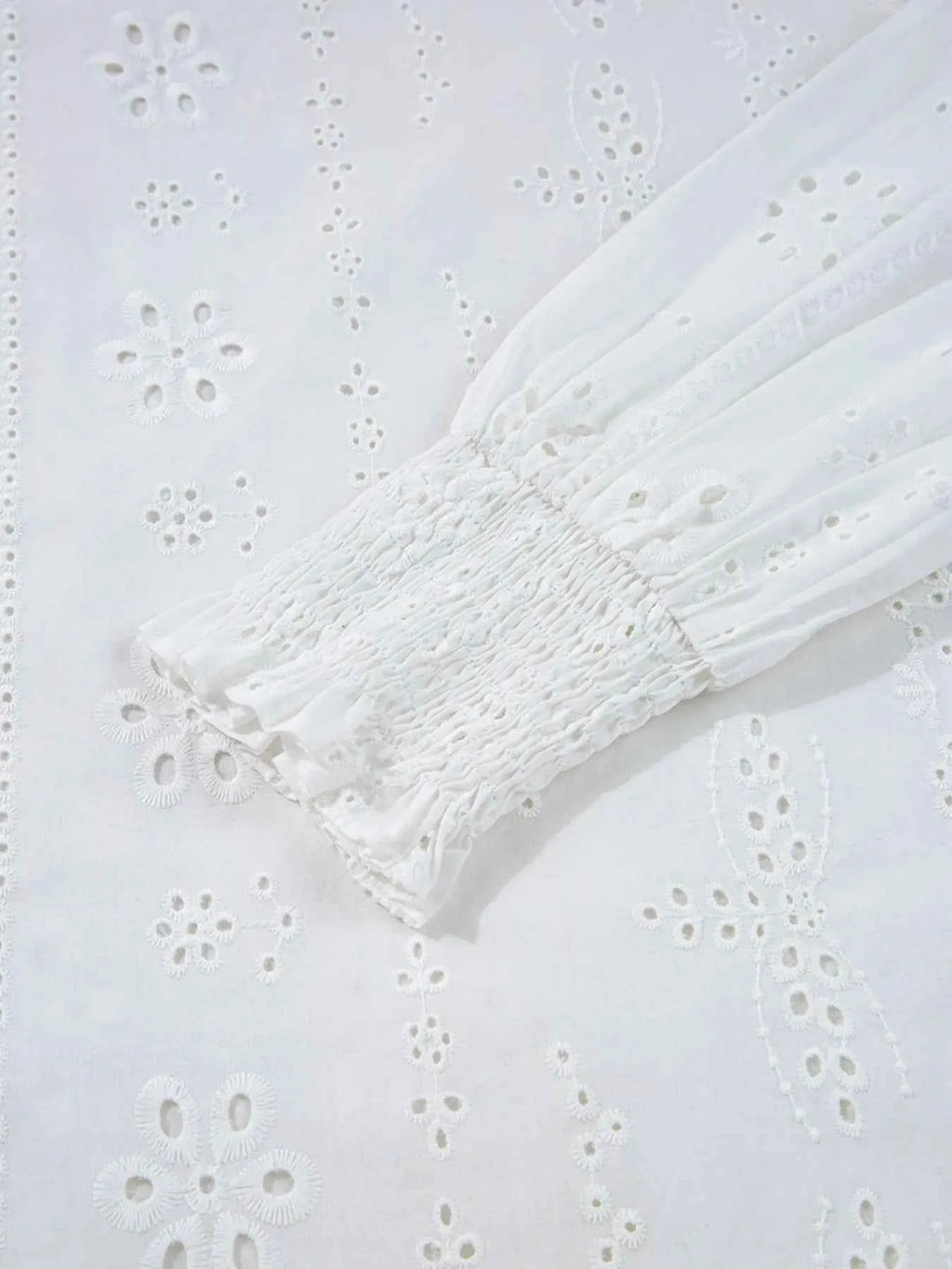 Eyelet Long Sleeve Blouse with Elastic Cuffs 0002259d-9824-47e7-b6e7-fececb30f234-Max-Origin