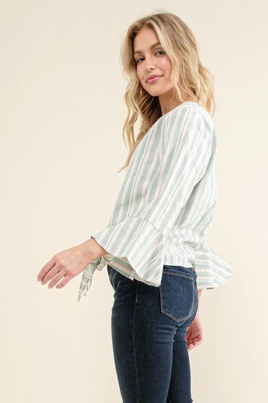 And The Why Stripe Tie Knot Front Bell Sleeve Top 000eb9ebd9e54fafbeb299bcee24f49e-Max-Origin