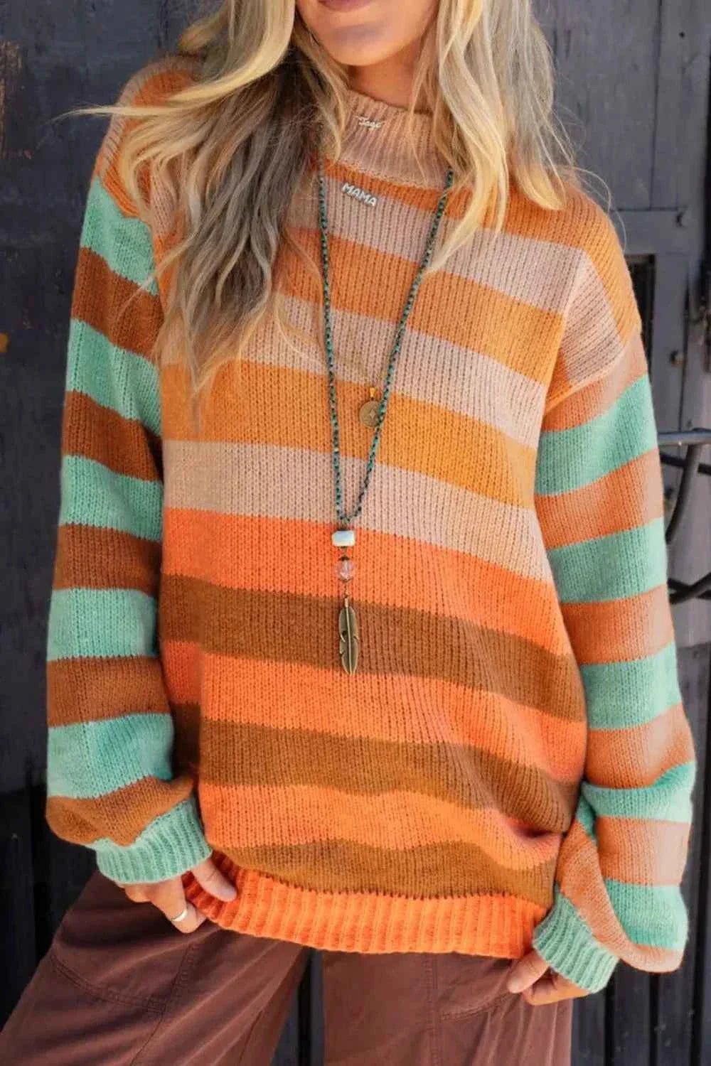 Striped Rainbow Long Sleeve Sweater 0040a532-2a8b-4a3f-a845-31a5f1901002-Max-Origin