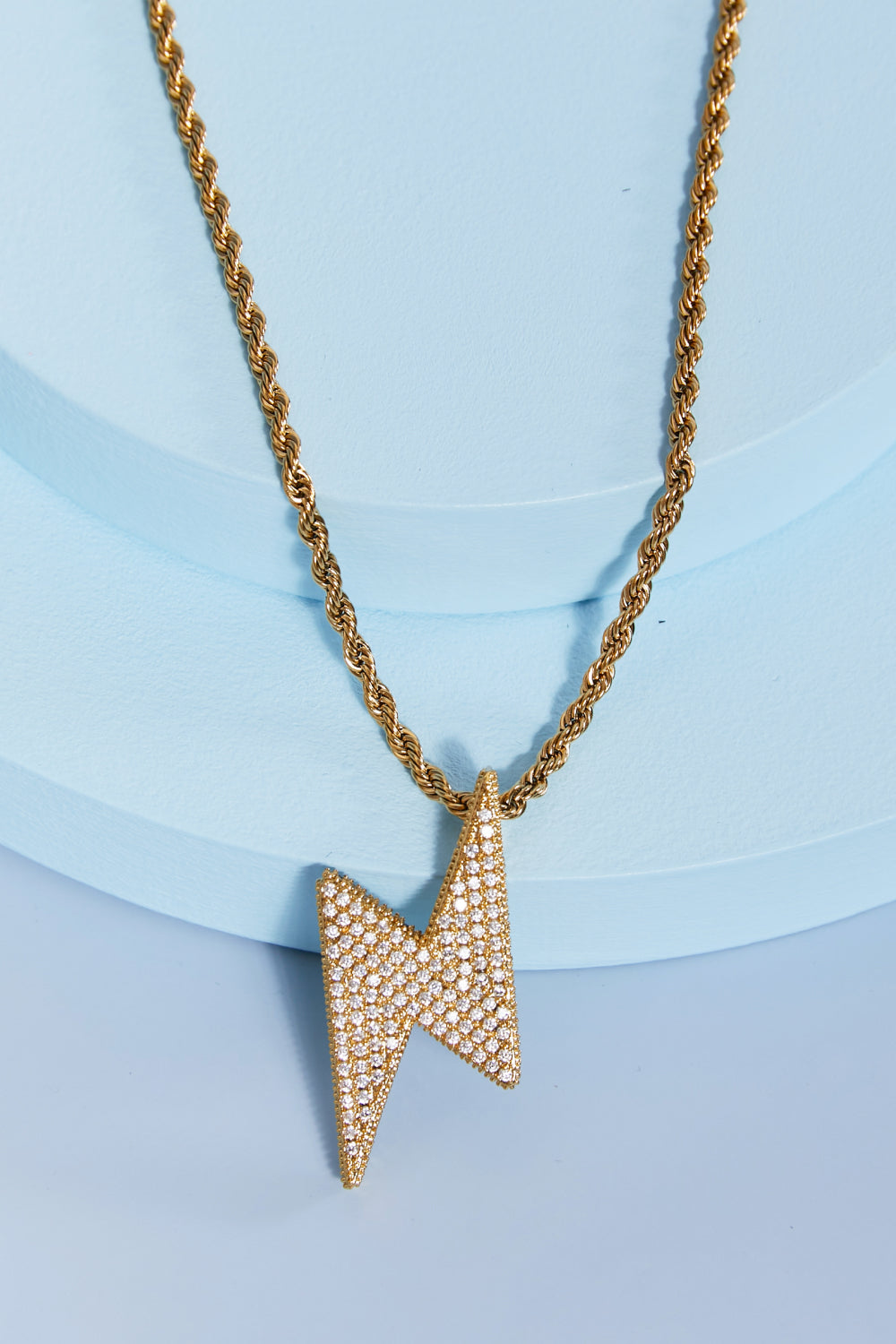 Brass Lightning Pendant Necklace Gold One Size 006d8ed5b6c24b2c95e10baf3db8277d-Max