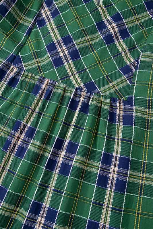 Plaid Frilled Collar Long Sleeve Mini Dress 0077e63b-2835-4cd2-9889-08e003c3b2a6