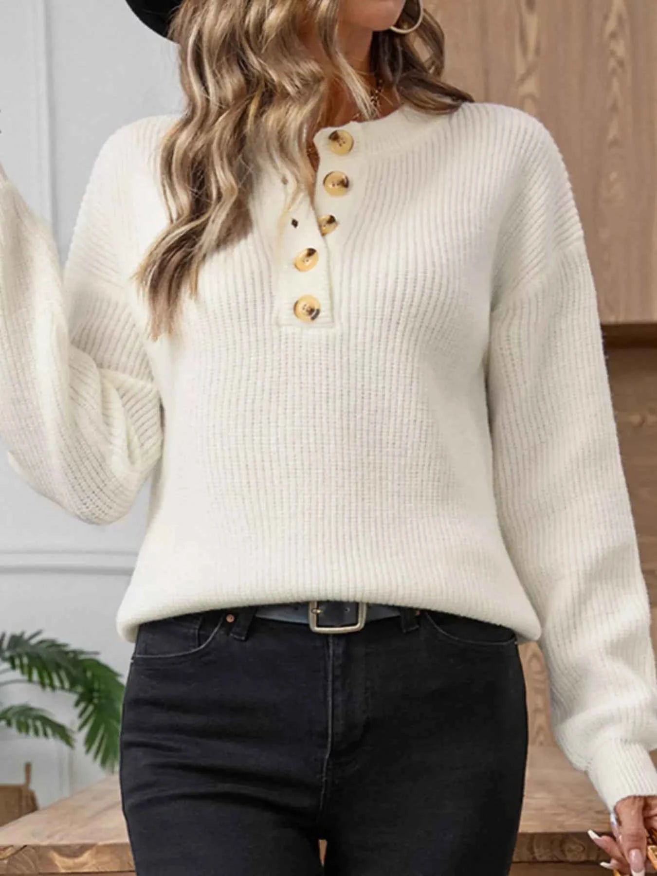 Button Detail Long Sleeve Sweater 00d3a6c2687f472381fb46f3753a58eb-Max-Origin