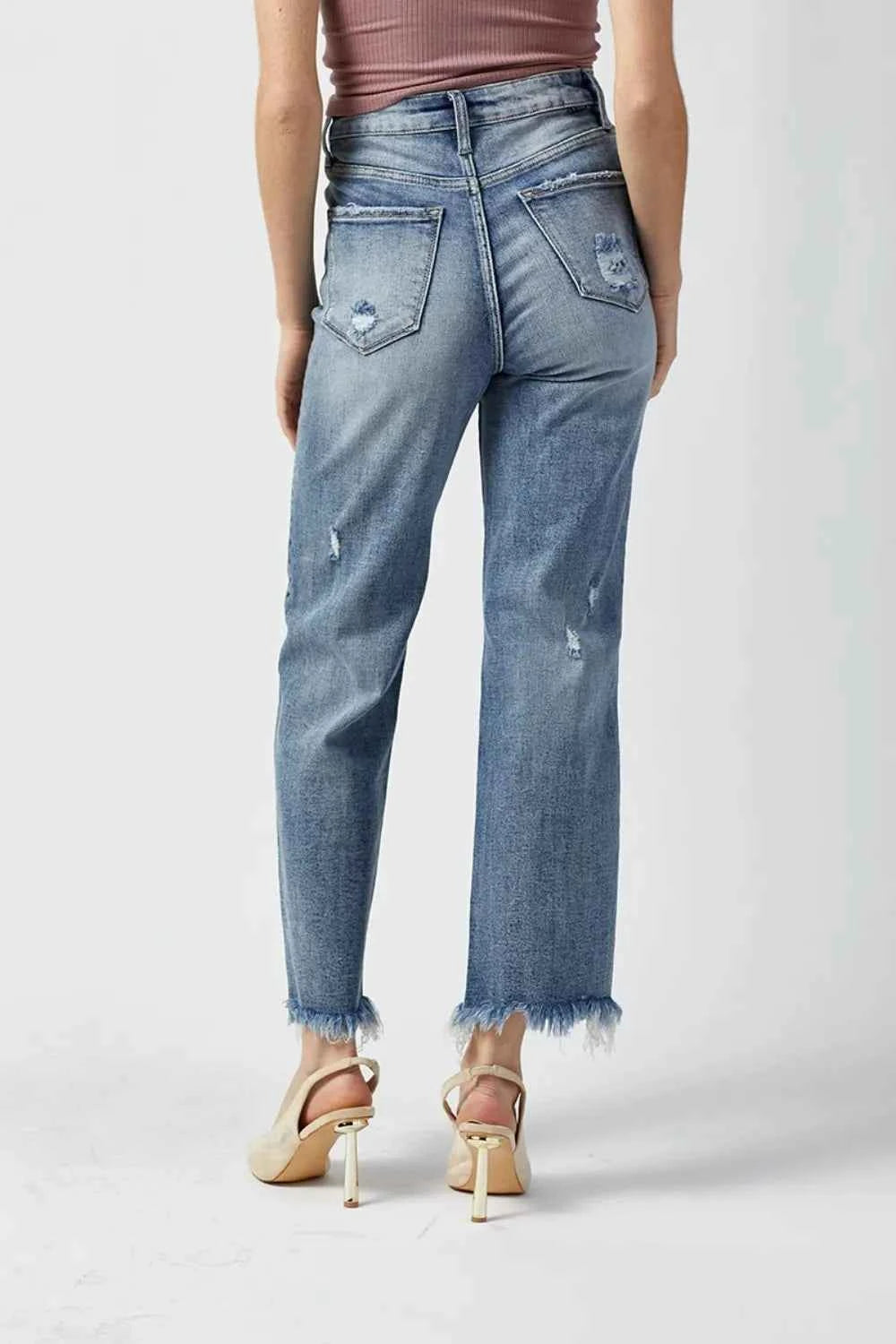 RISEN High Waist Raw Hem Straight Jeans 00e1fcd6-7939-4656-9b29-1ff8ac640766-Max