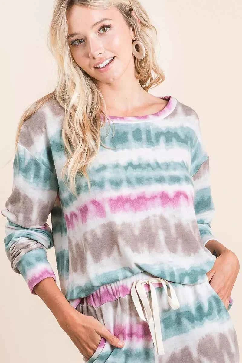 BiBi Tie Dye Print Terry Sweatshirt 01049c8879914bef8cdaf3a7a6ddfe82-Max-Origin