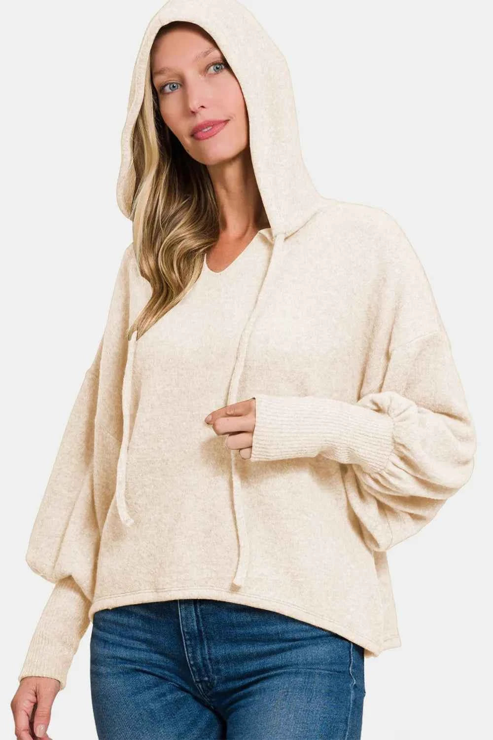 Zenana Brushed Hacci Drop Shoulder Cropped Hoodie 016044a0-d19b-453d-b0c6-4c5790436ab9-Max