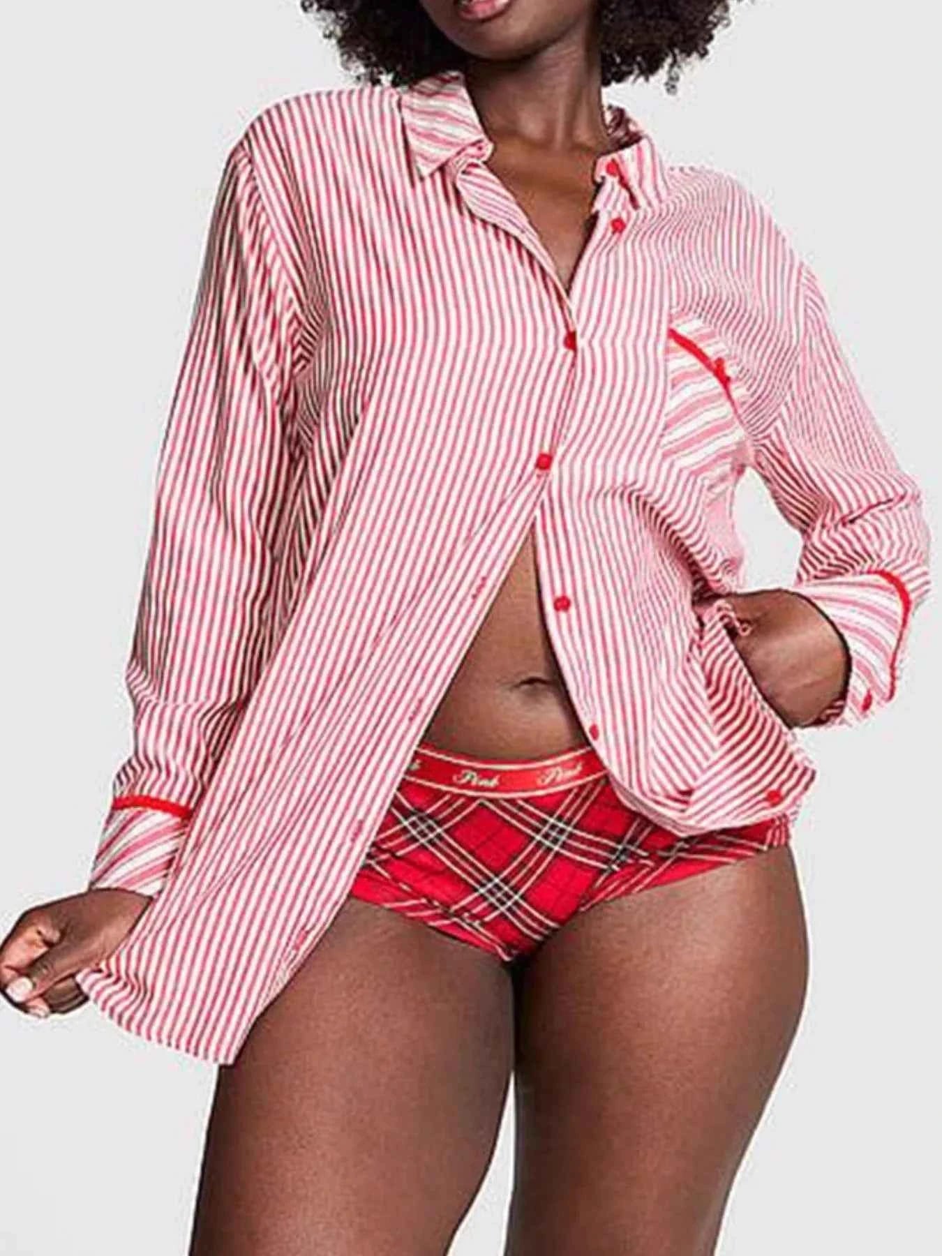 Striped Long Sleeve Button-Up Shirt Red 01f54f62-4cac-44a9-a04d-36489d49c866-Max-Origin