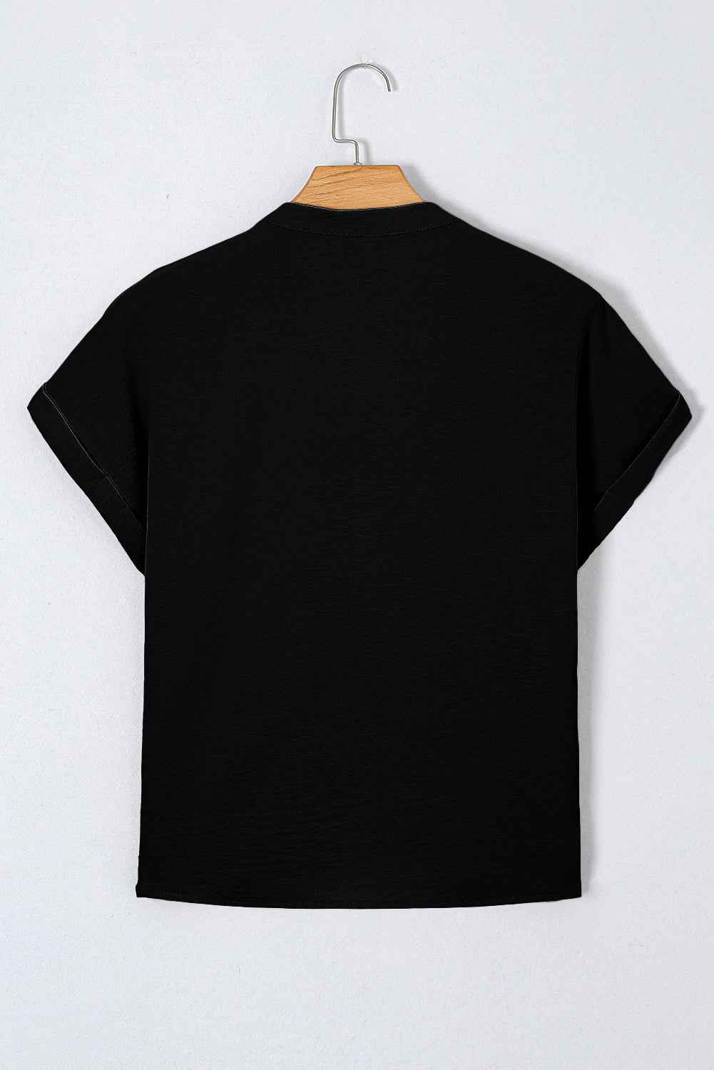 White Notched Neck Batwing Sleeve Blouse 020db7184c46f430