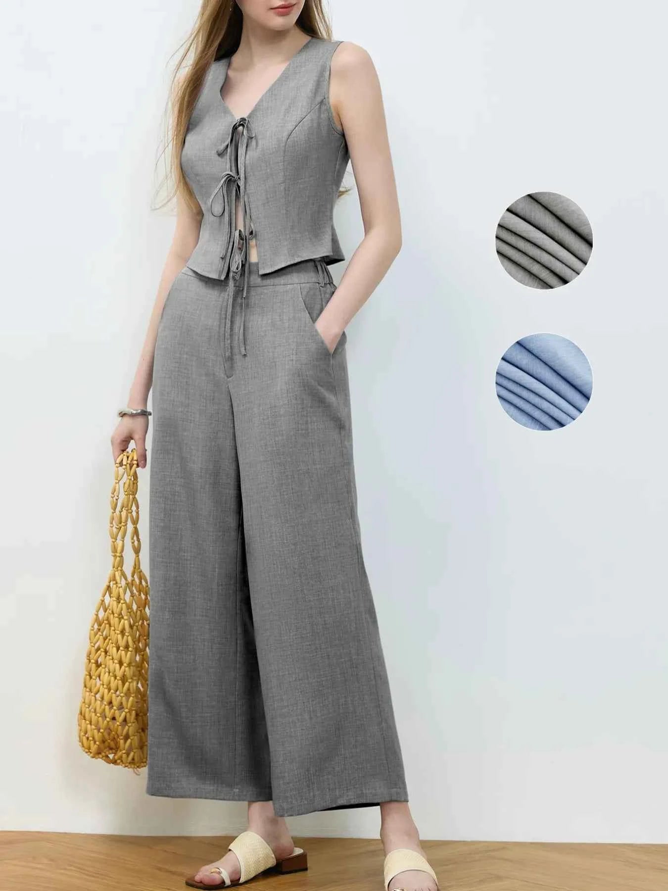 Tie Front Vest and Wide Leg Pants Set 022ac95a-0506-42cf-acd8-be02a08a6ebb-Max-Origin