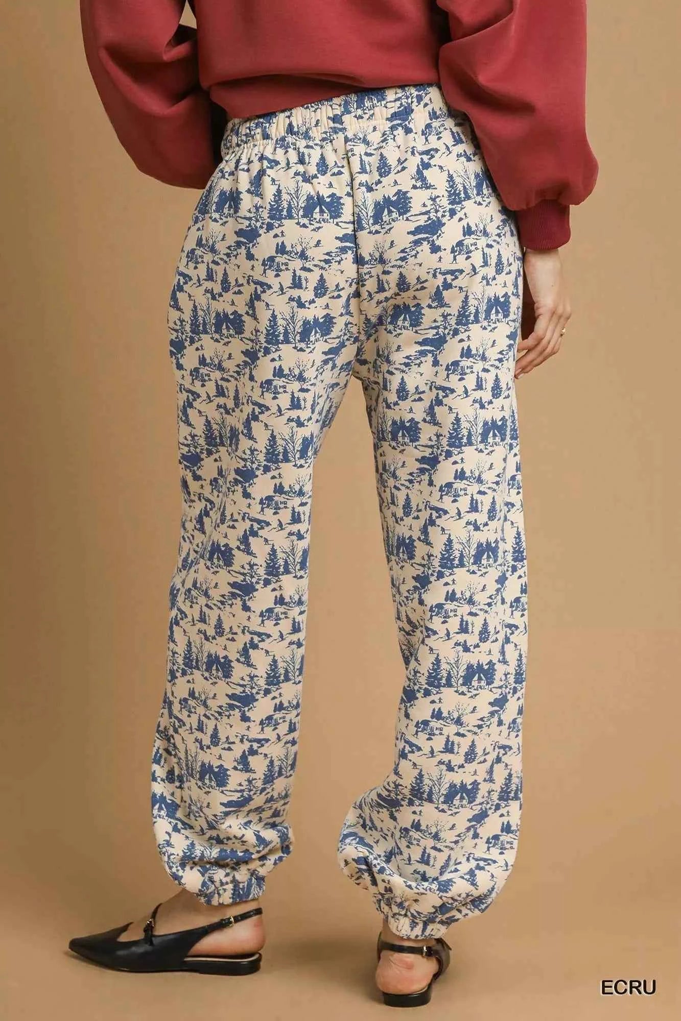 Umgee Scenic Print Casual Sweatpants 0249a5e2-2f39-4918-8663-5767feb7f113-Max-Origin