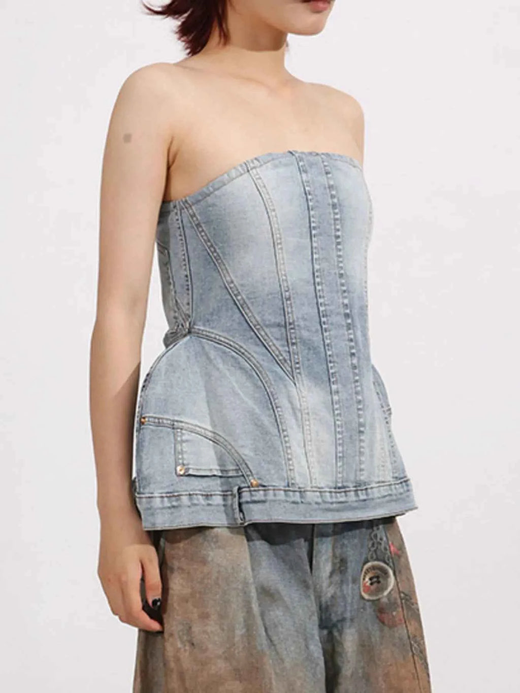 Zip Back Denim Tube Top 028b12fa-69d9-4b60-b231-6bfa8a6c3b60-Max-Origin