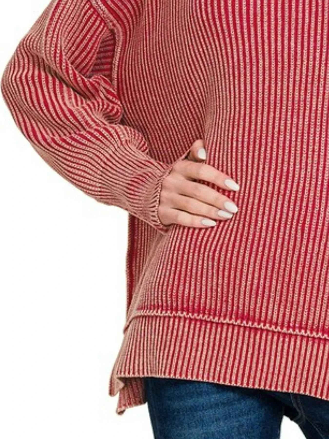 Zenana Washed Side Slit Oversized Sweater 028f2754-6de7-4393-9947-2eecc90ba8f3-Max-Origin