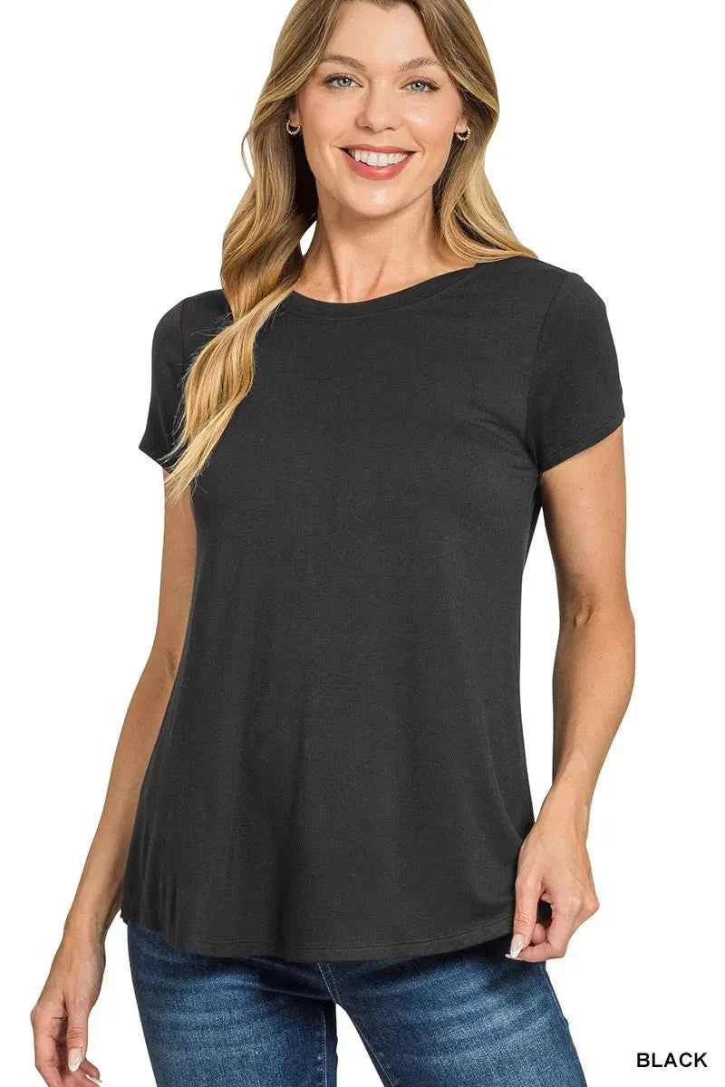 Zenana Flowy Round Hem Rayon Short Sleeve T-Shirt BLACK 02c1908952a942dfa79a0910acb31168-Max-Origin