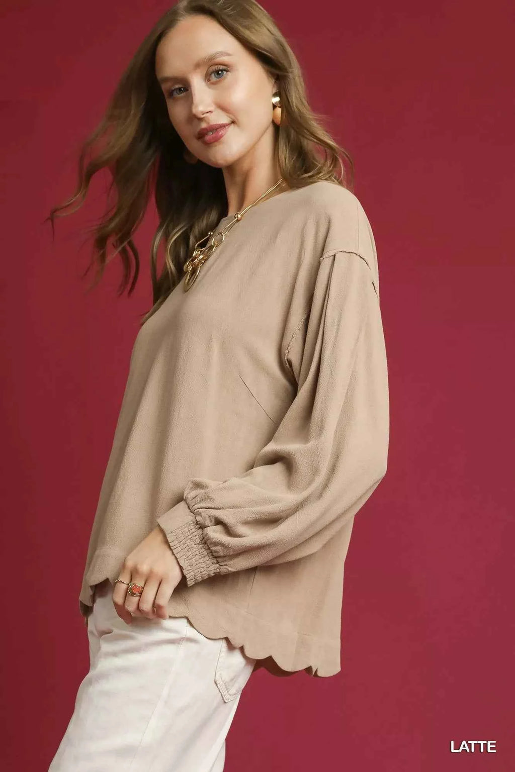 Umgee Linen Scallop Hem Long Sleeve Blouse 02d2973f-afd8-44c7-8c3a-abcc1b127083-Max-Origin