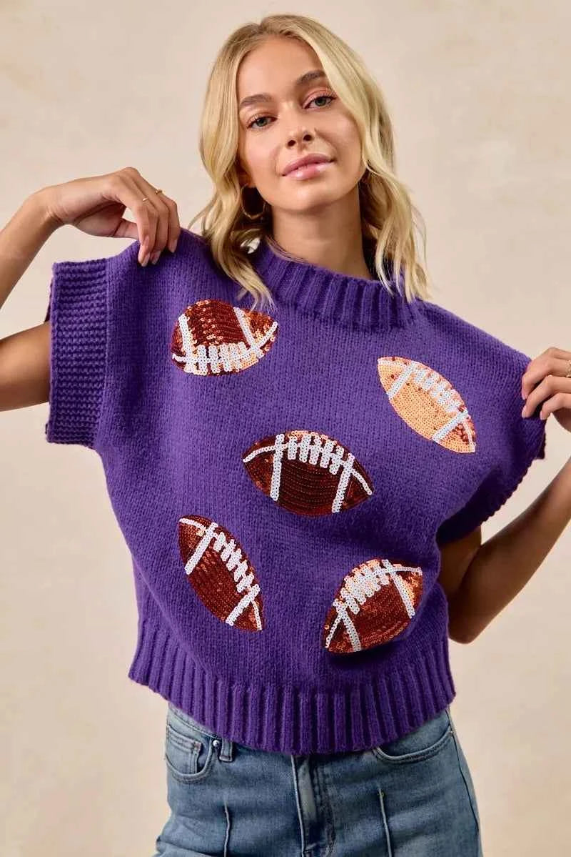 BiBi Gameday Sequin Football Patches Rib Banded Sweater PURPLE 02faa096-d874-413f-8a77-ce960f437612-Max-Origin