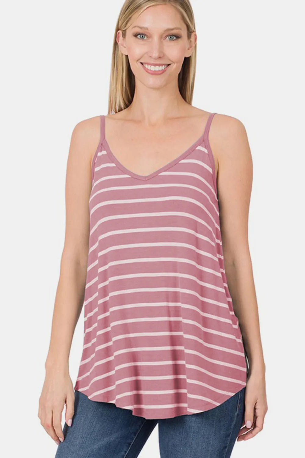 Zenana Striped Curved Hem Cami 030bfe55-b0d5-4a44-85bf-a0e31934ec67-Max